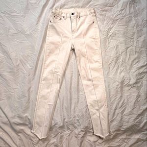 Rag & Bone high rise ankle cropped white jean